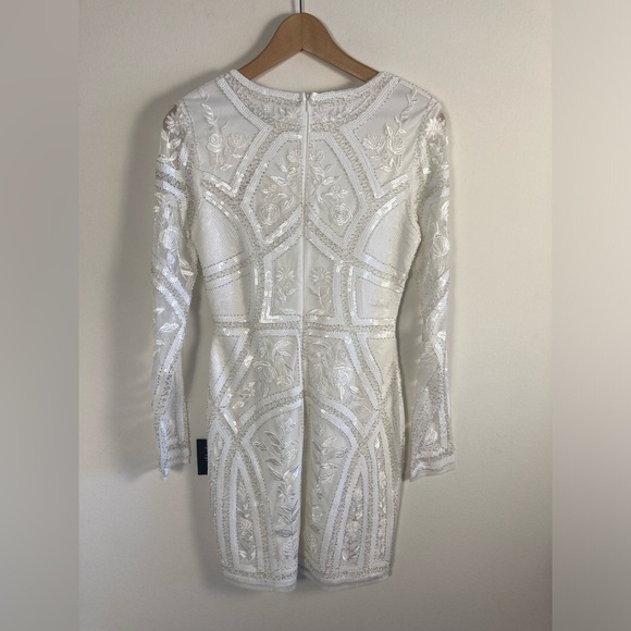 Lulus Spread Your Shine White Embroidered Long Sleeve Mini Dress Small NWT - Picture 6 of 16